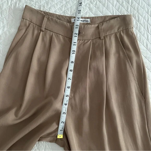 Reformation Mason High-Waist Wide-Leg Trouser Pant Khaki Women’s 2 - Picture 7 of 12